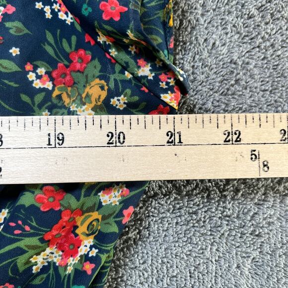 Tucker For Target Mini Dress Women XL Blue Micro Floral Cap Sleeve V-Neck Preppy - Picture 11 of 11